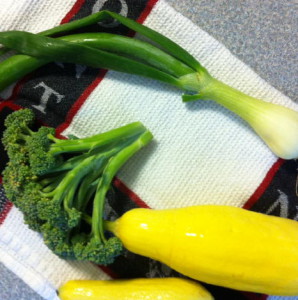 Fresh Summer Veggies paired with green tea makes a delicious summer meal!